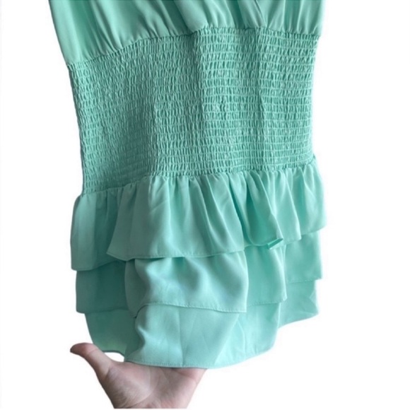 AMANDA UPRICHARD Chantal Mini Elastic Waist Dress in Seamist Size Large - Picture 8 of 11